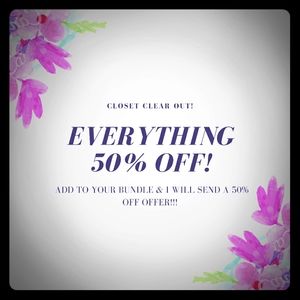 Closet clear out sale!